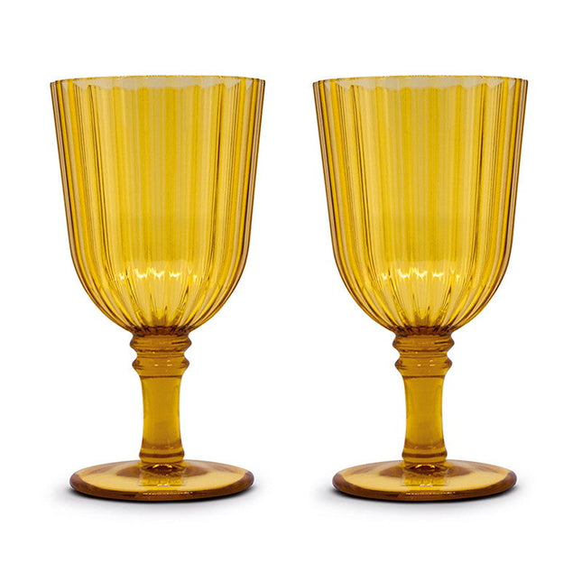 طقم كاسات أكريليك 460 مل قطعتين من Easy Life - عسلي