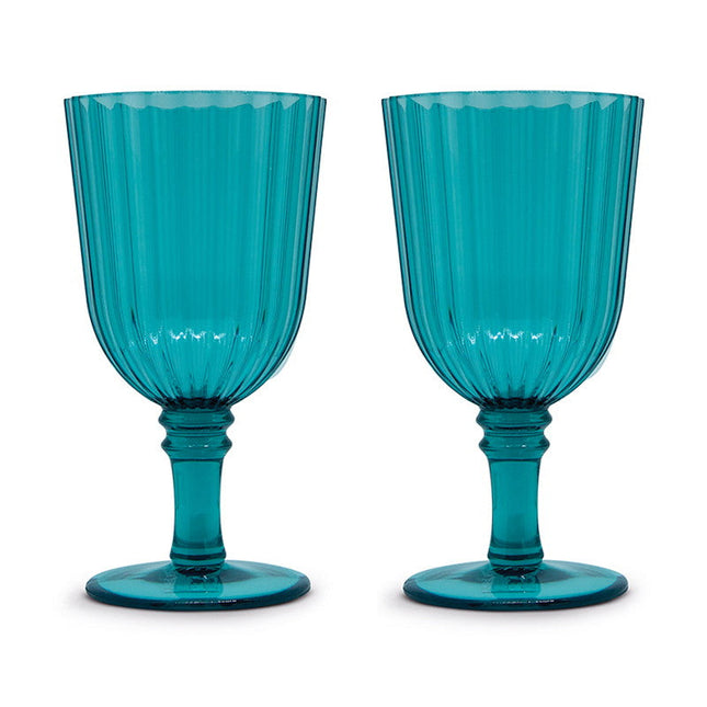 طقم كاسات أكريليك 460 مل قطعتين من Easy Life - فيروزي