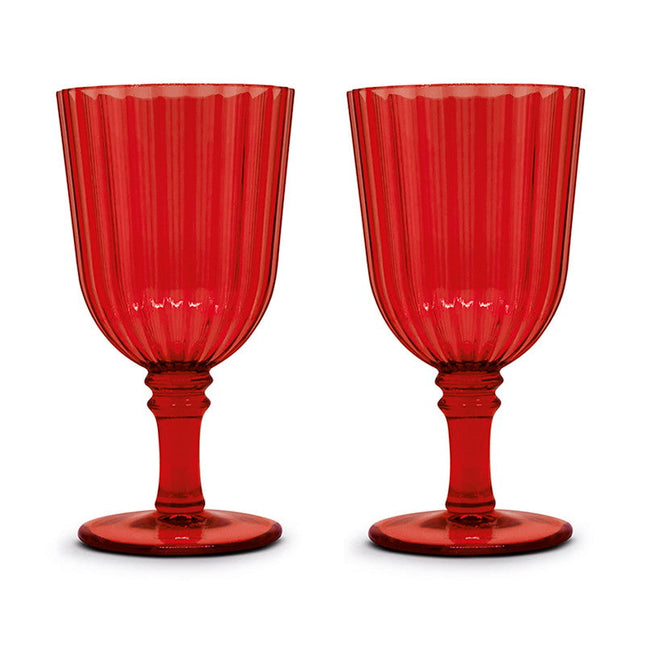 طقم كاسات أكريليك 460 مل قطعتين من Easy Life - أحمر