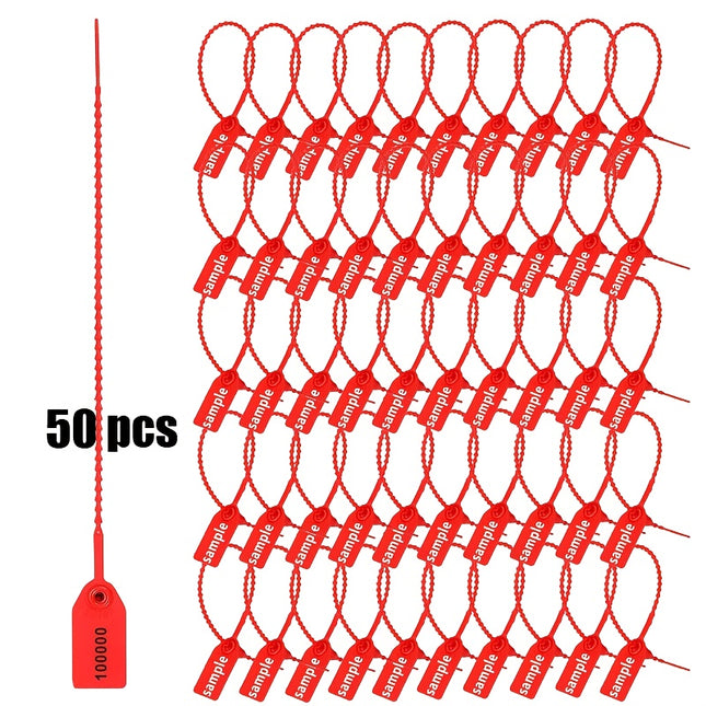 أختام أمان بلاستيكية مضادة للعبث – 50قطعة (250 مم)