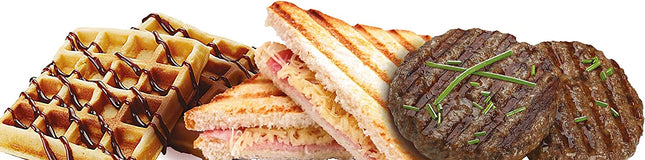 صانعة الساندوتشات والوافل بلاك اند ديكر 3 في 1 بقدرة 750 واط أسود/فضي