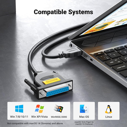 UGREEN USB to DB25 Parallel Printer Cable 2m | 20224