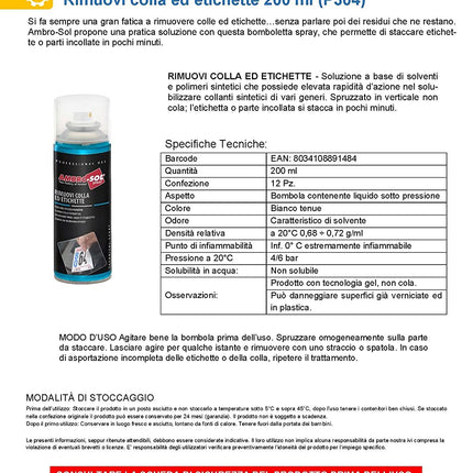 بخاخ ايطالي الصنع لازالة الملصقات دون ترك اثار من Ambro-Sol