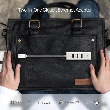 TP-Link UE330-USB 3.0 3-Port Hub & Gigabit Ethernet Adapter 2 in 1 USB Adapter