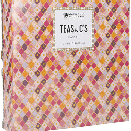 Maxwell & Williams Teas & C’s Kasbah Cake Stand in Gift Box, Porcelain, Rose, 2 Tiers