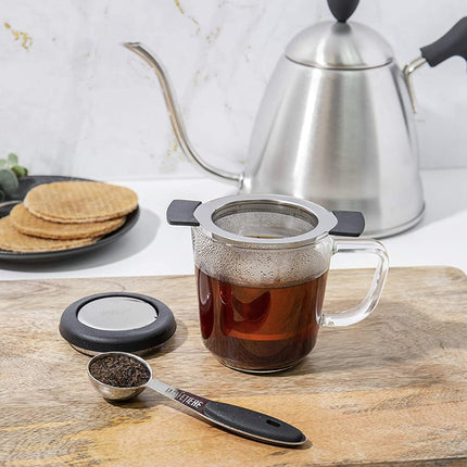 LA CAFETIèRE TEA GIFT SET WITH TEA INFUSER, TEA MEASURING SPOON, LOOSE TEA STAINLESS STEEL SET OF 4 IN GIFT BOX