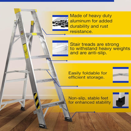 سلم المنيوم مزدوج من مزايا ثقيل عدة اطوال