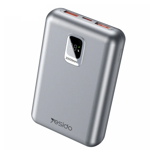 باوربانك Yesido YP47 بسعة 20000mAh – شحن سريع 22.5W وتقنية PD20W مع شاشة LED