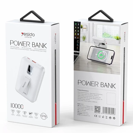 شاحن هواتف محمول ببطارية لاسلكية سعة 10000mAh أمبير وقوة 22.5 واط ماركة YESIDO