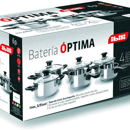طقم طناجر 6 قطع من Ibili Bateria Optima