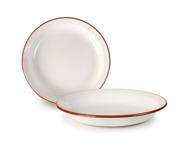 طبق 22 سم من Ibili Bordeaux - أبيض وأحمر