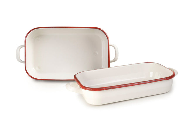 صينية فرن 32 سم من Ibili Bordeaux - أبيض وأحمر