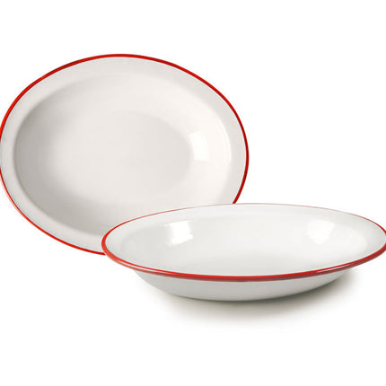 طبق بيضوي 32*25 سم من Ibili Bordeaux - أبيض وأحمر