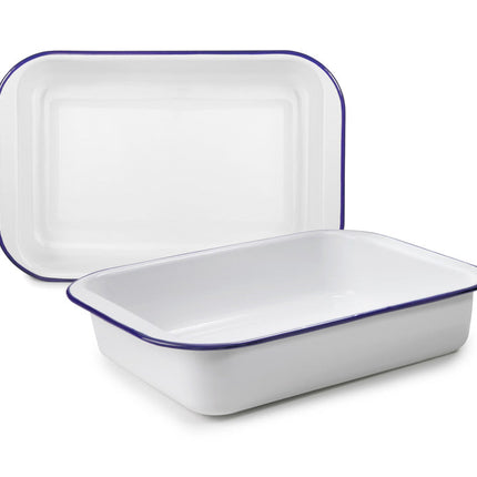 طبق فرن 37*24 سم من Ibili Blanca - أبيض وأزرق