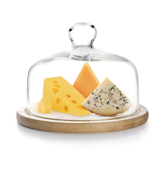 حافظة كيك بغطاء زجاج وبامبو 18 سم من Ibili