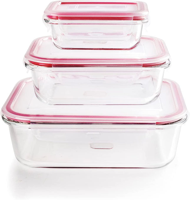 طقم 3 حافظات طعام من Ibili Lunch-Away - أحمر