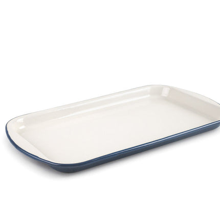 صينية تقديم 36*21 سم من Ibili Vintage - أبيض وبترولي