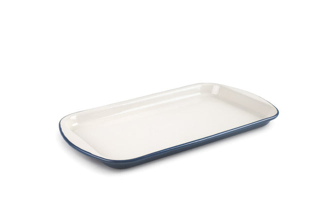 صينية تقديم 36*21 سم من Ibili Vintage - أبيض وبترولي