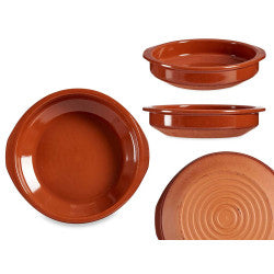 Arte Regal Brown Clay Round Deep Plate with Handle 22 cm / 99505