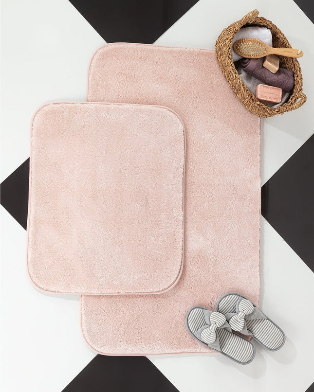 Carol 2-Piece Bath Mat Set, Powder - Soft and Non-Slip