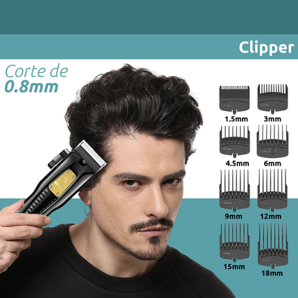 ماكينة حلاقة رجالية احترافية للشعر مع 8 أمشاط مختلفة ماركة vgr