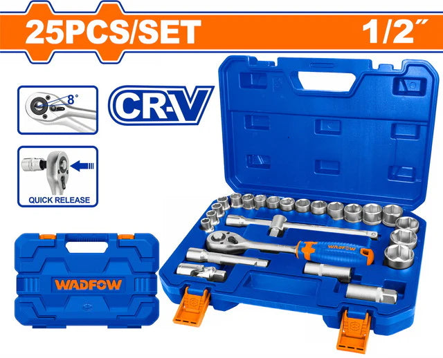 طقم بوكسات 25 قطعة  1/2انش  heavy duty وادفو  WST2D25  -عمان هاردوير