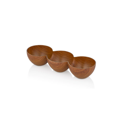 Eveline Triple Snack Bowl 10 x 29 x 5 cm
