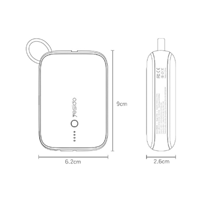 باور بانك Yesido YP18 سريع 22.5W – 10000mAh مع كابل Type-C وشاشة LED