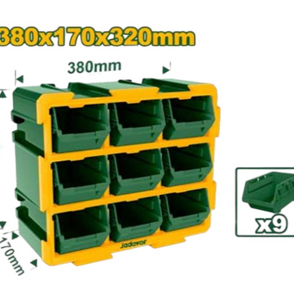 طقم وحدة علب تخزين وبراغي 9 قطع من جادايفر