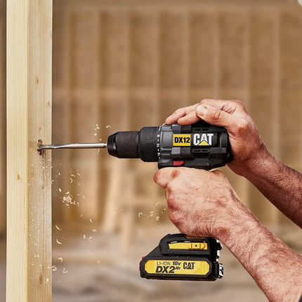 DX12درل شحن مع شاكوش  18 فولت مع بطاريتين  4 امبير  13مم كتربلر