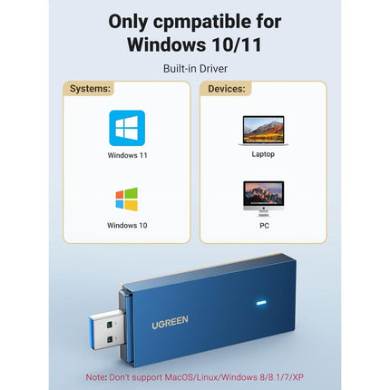 محول يوجرين USB واي فاي 6، دونجل واي فاي AX1800 بسرعة 1800 ميجابت في الثانية / 90340