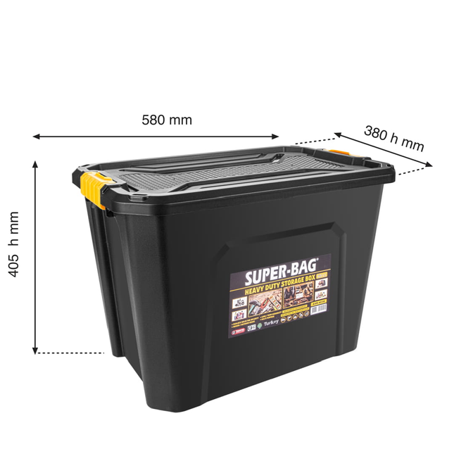 صندوق تخزين عالي التحمل من سوبر باج 60 لتر