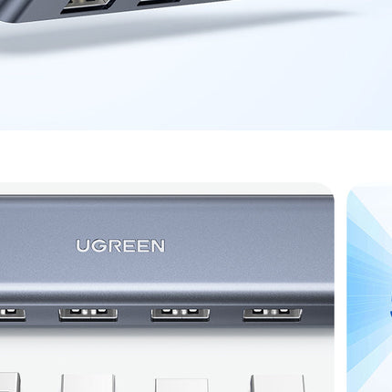 موزع يوجرين تايب سي إلى 4 منافذ USB 3.0 بسرعة تصل إلى 5 جيجابت في الثانية مع مصدر طاقة /70336