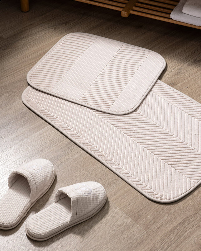 Emily 2 Bath Mat Set - Beige
