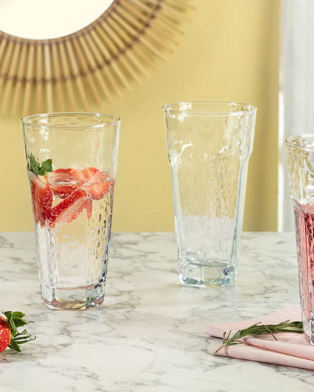 Florisa Collection 4-Piece Etched Glass Tumbler Set