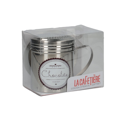 LC COCOA SHAKER AND STENCIL GIFT SET