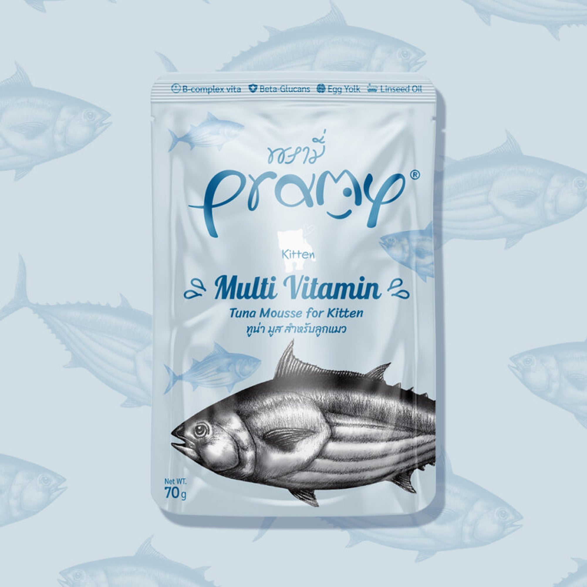 Pramy Multi-Vitamin Tuna Mousse for Kitten 70g | Pramy Multi-Vitamin Tuna Mousse for Kitten 70g |