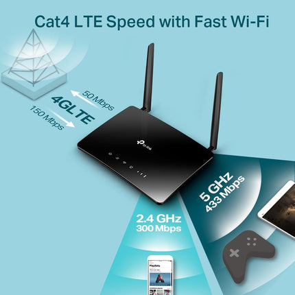 راوتر آرتشر AC750 اللاسلكي ثنائي النطاق 4G LTE / آرتشر MR200