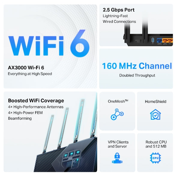 جهاز راوتر Archer AX55 Pro / AX3000 Wi-Fi 6 | TP-Link