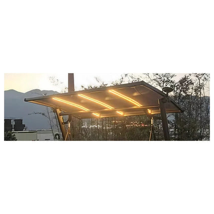 أرجوحة بثلاثة مقاعد وسقف LED بالطاقة الشمسية