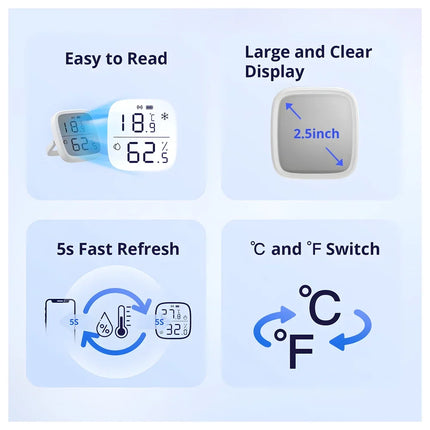 حساس حرارة ورطوبة زيغبي مع شاشة LCD - سونوف