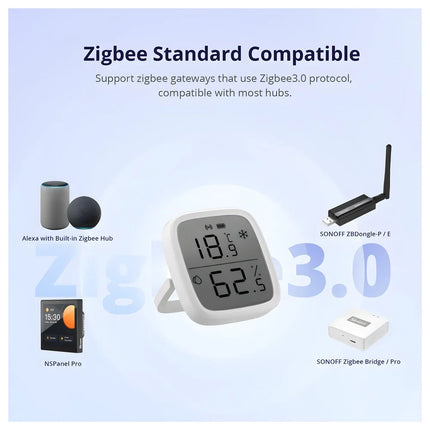 حساس حرارة ورطوبة زيغبي مع شاشة LCD - سونوف