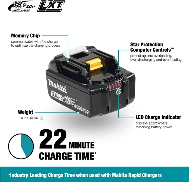 بطارية BL1830 ليثيوم أيون 3.0 أمبير 18V من ماكيتا Makita