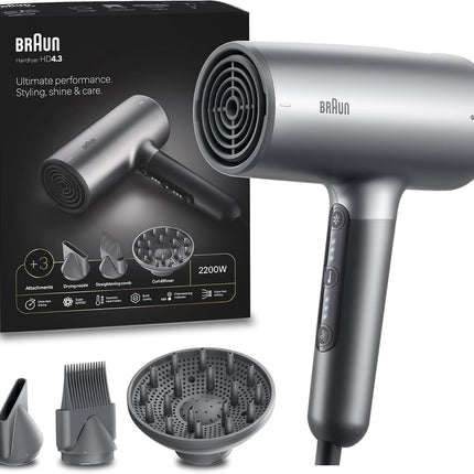 Braun HD4.3 Satin Hair Dryer Ultimate Performance 2200W | BRHD435SDE – Dark Grey