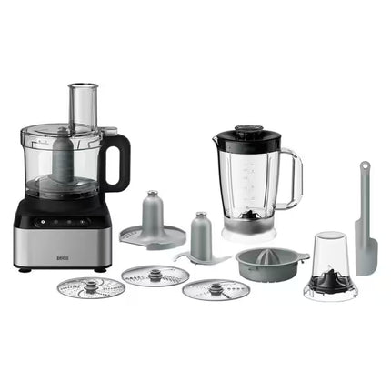 Braun PureEase Food Processor FP3233SI – 800W, 2.1L Bowl and 10-in-1 Accessories