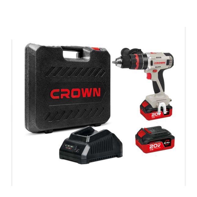 Cordless Hammer Drill 20V 13mm with Metal Chuck from CROWN (CT21093XMS-4 BMC)