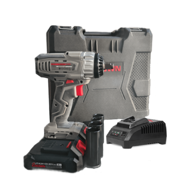 Drill box 260 Nm with two batteries and charger from CROWN (CT22040H-2 BMC)