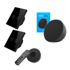 Alexa + Smart light switch (2-gang) x 2 Bridge + Smart remote / No installation