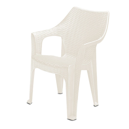 كرسي بابل راتان بلاستيكي بذراعين من سامبا