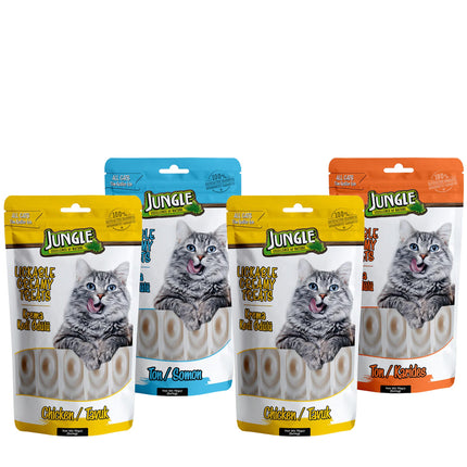 Jungle Creamy Lickable Treats For Cat –  70g 4 Bags
